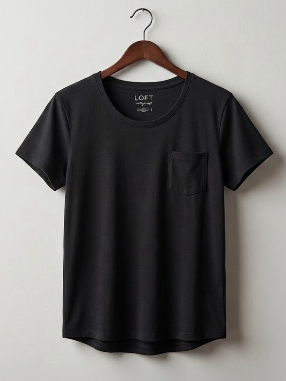 LOFT Classic Black Short Sleeve Cotton T-shirt
